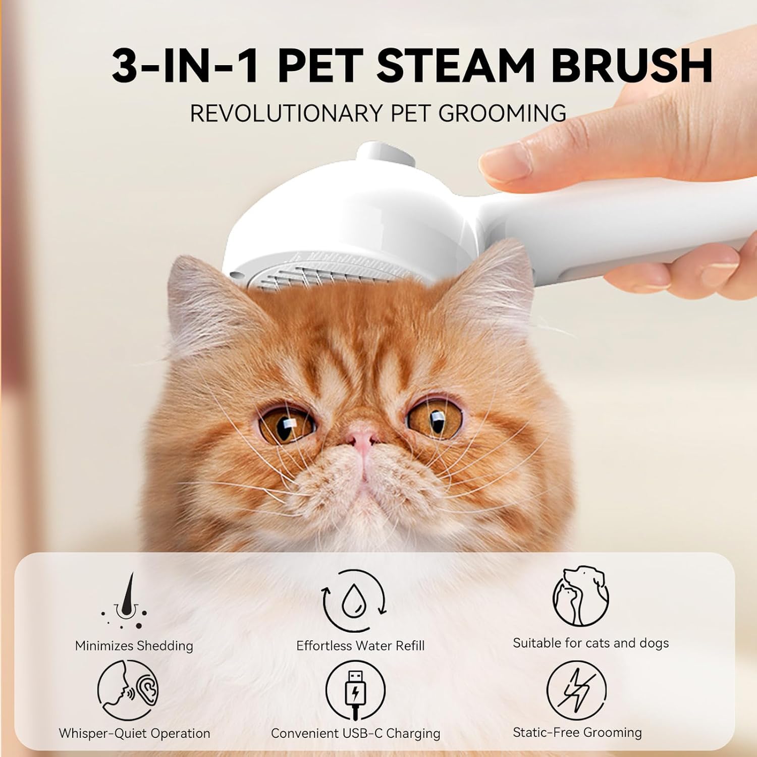 Stop Inhaling Loose Fur! Instant Steamy Grooming Locks 99% Of Flying Hair Safely