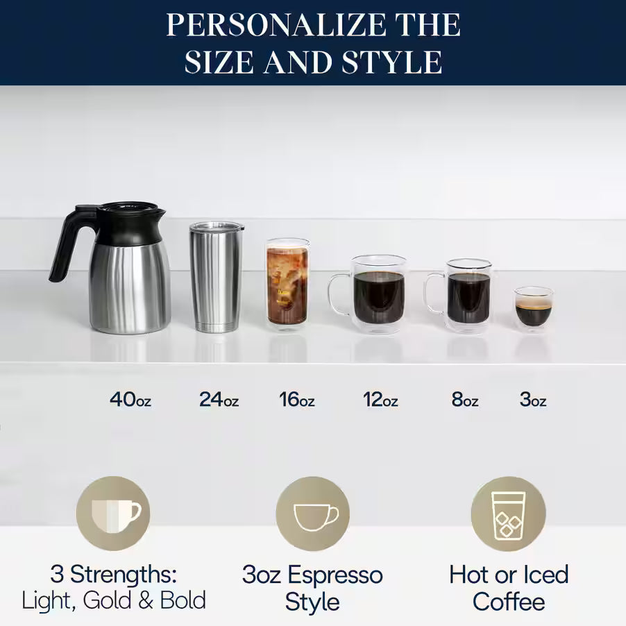 De'Longhi TrueBrew Automatic Coffee Machine - Stainless with Thermal Carafe