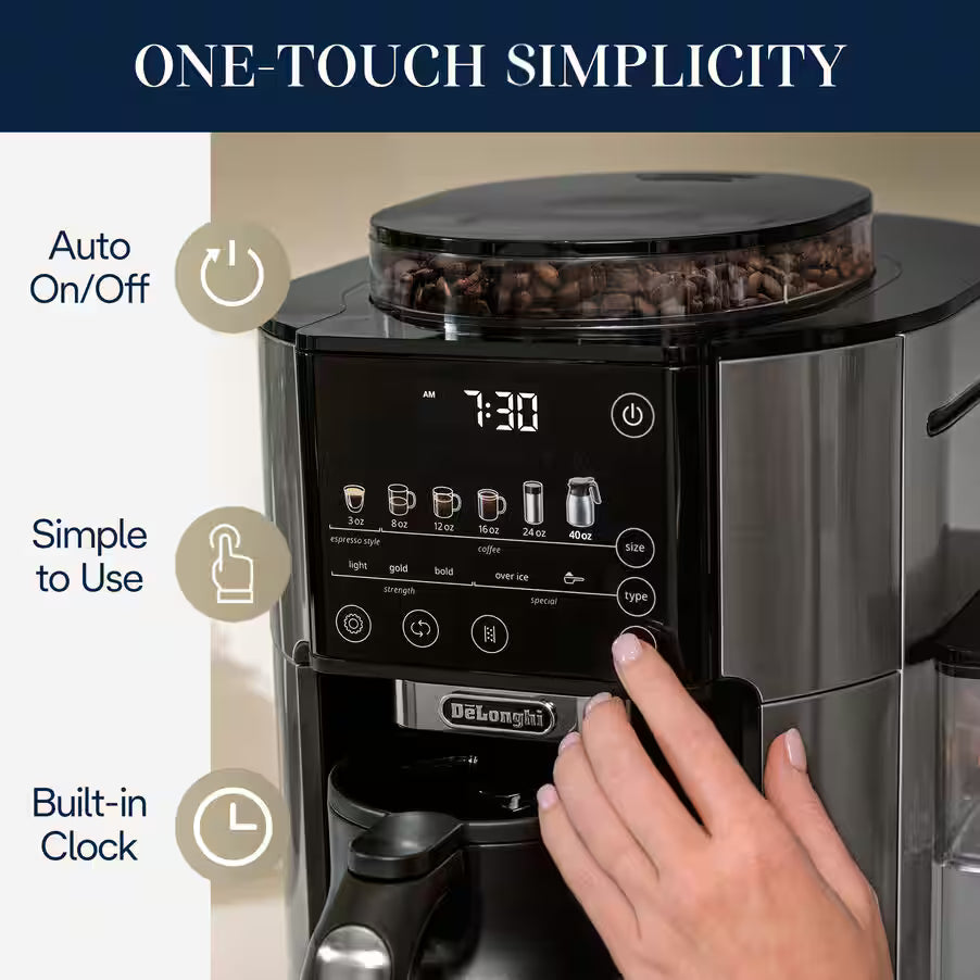 De'Longhi TrueBrew Automatic Coffee Machine - Stainless with Thermal Carafe