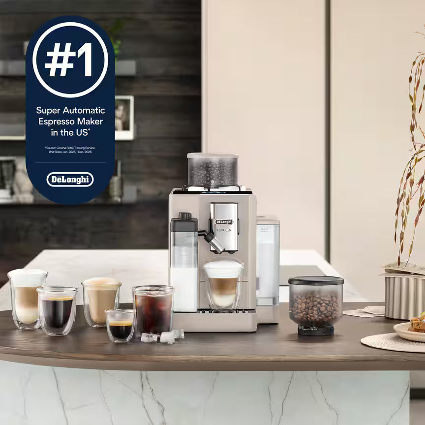 Rivelia Fully Automatic Espresso Machine, Sand Beige